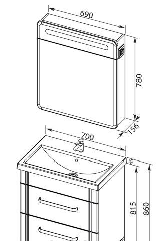 Aquanet Лукка, Зеркало, 00178955