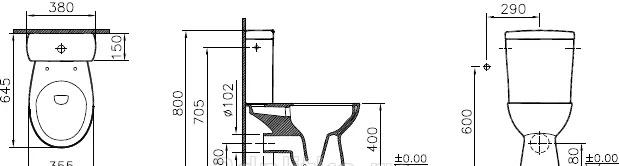 Vitra S10, Унитаз компакт, 9822B003-7204