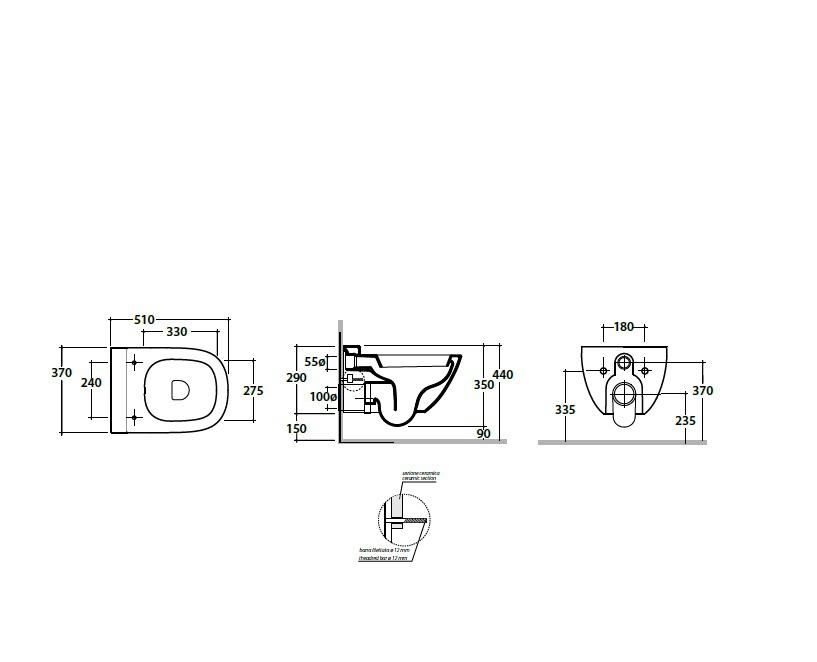 Globo Stockholm, Унитаз подвесной, LAS03.BI