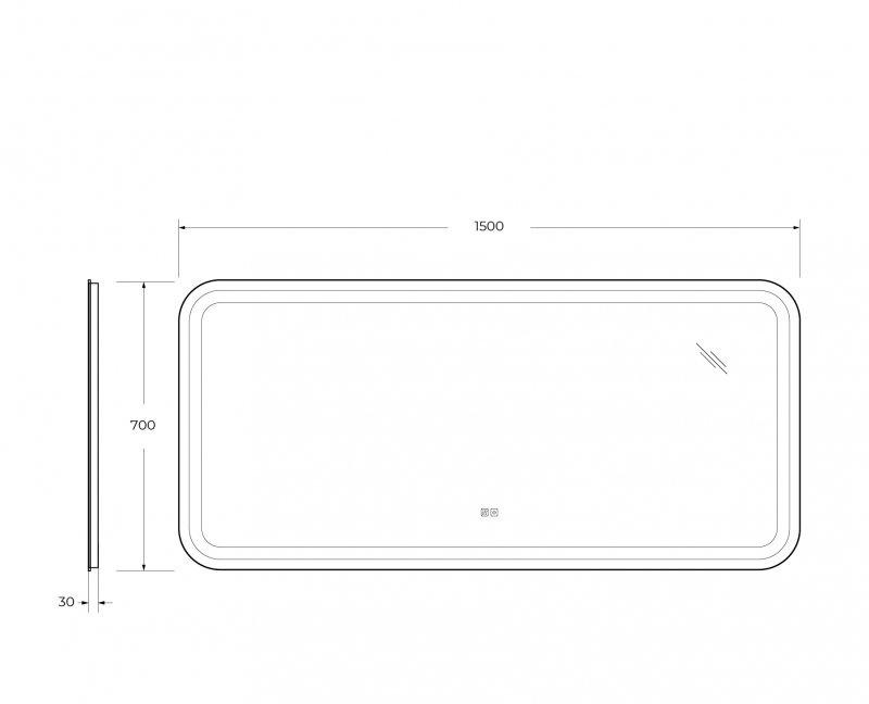 Cezares Stylus, Зеркало, CZR-SPC-STYLUS-1500-700-TCH-WARM
