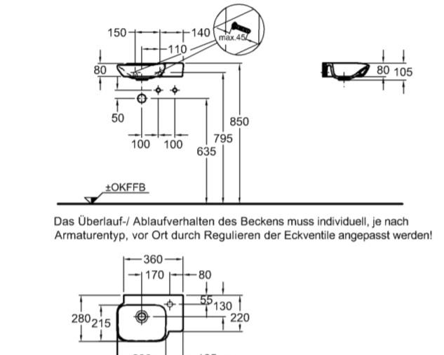 Geberit MyDay, Раковина, 125540600