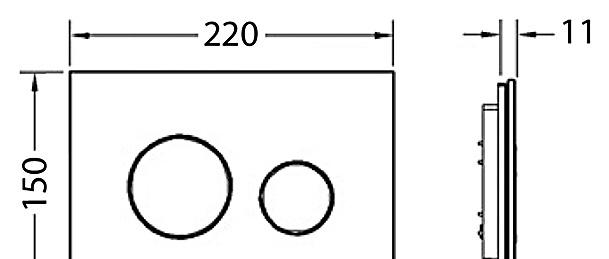 Кнопка смыва - Tece, Loop, 1.1x22x15 см, 9240653