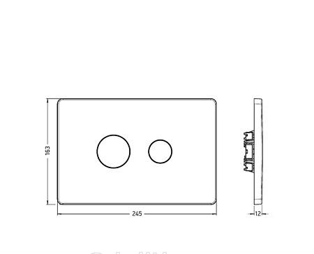 Кнопка смыва - ArtCeram, без коллекции, 1.2x24.5x16.3 см, 703.000.71