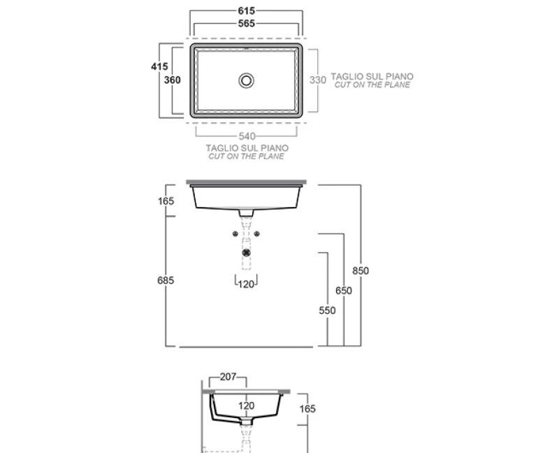Simas Lavabi d'arredo, Раковина, S60 nero matt