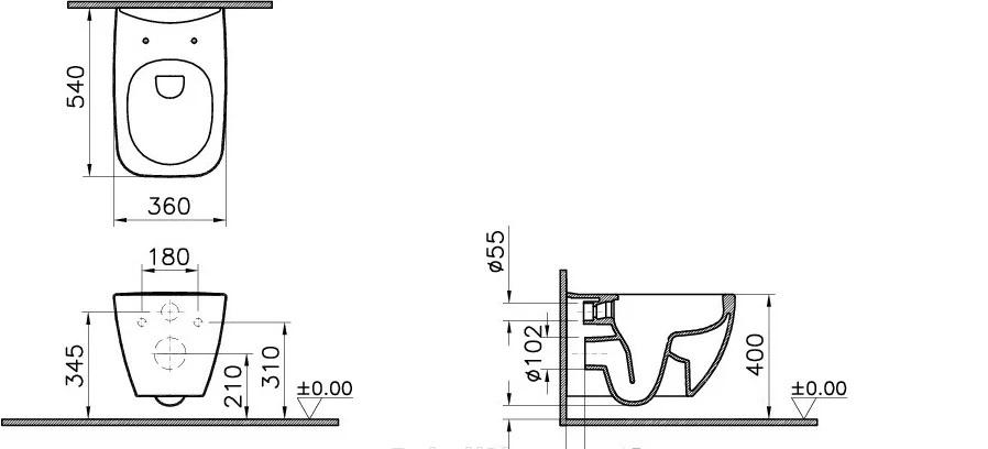 Vitra Shift, Унитаз подвесной, PN48332WC
