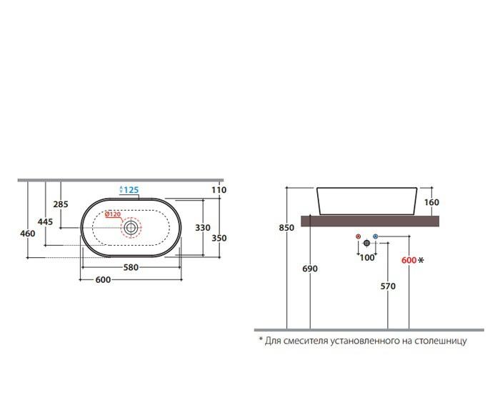 Globo Forty3, Раковина, FO061.BI