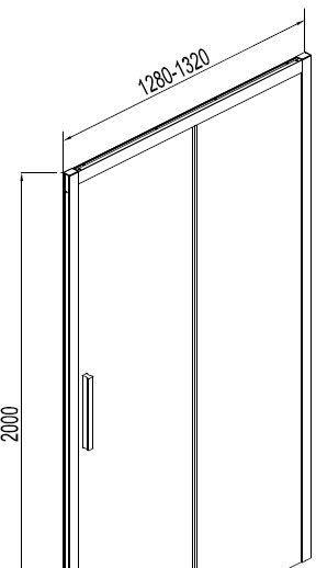 Душевая дверь - Aquanet, Pleasure, 130x200 см, AE60-N-130H200U-BT / 00225499