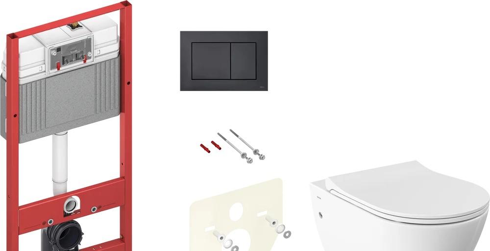 Bocchi Venezia, Унитаз подвесной с инсталляцией и кнопкой, T359601