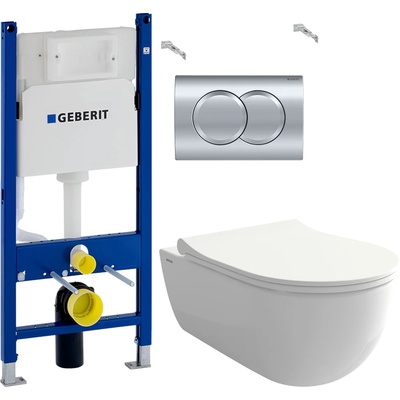 Geberit без коллекции, Унитаз подвесной с инсталляцией и кнопкой, BB062CHR-GR/BB062SC-GR