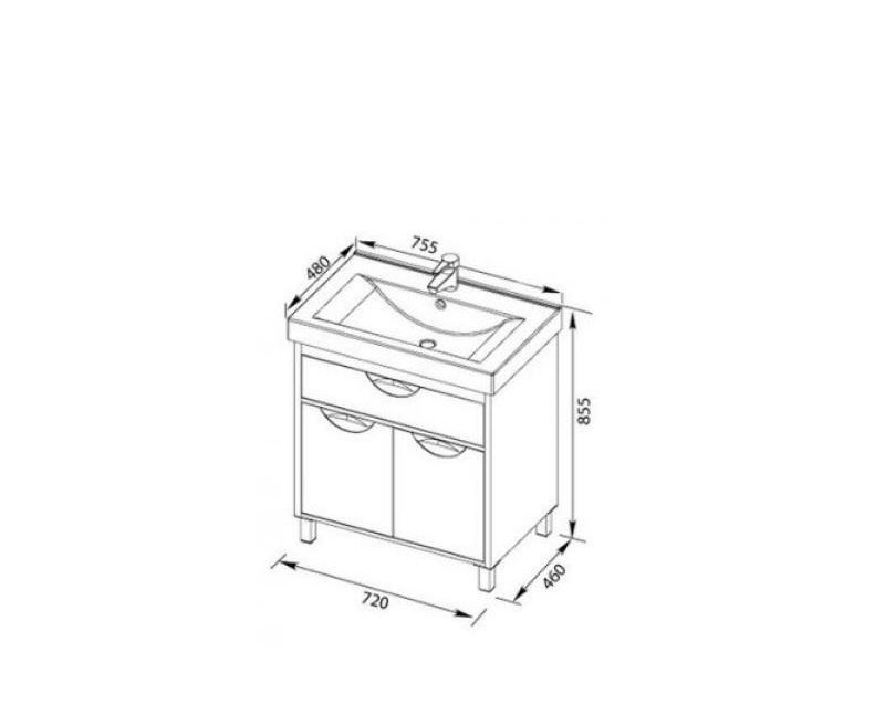 Aquanet Гретта N, Тумба для раковины, 186247