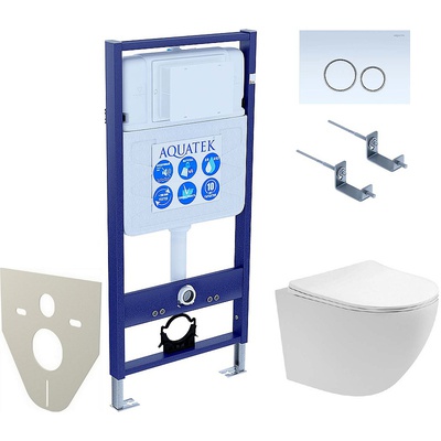 Aquatek Европа, Унитаз подвесной с инсталляцией и кнопкой, SET AQUATEK ЕВРОПА T KDI15