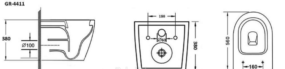 Grossman без коллекции, Унитаз подвесной, GR-4411SQ