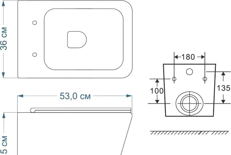Geberit без коллекции, Унитаз подвесной с инсталляцией и кнопкой, BB18nero matt