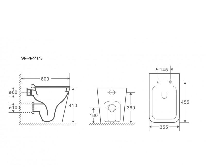 Grossman без коллекции, Унитаз приставной, GR-PR4414S