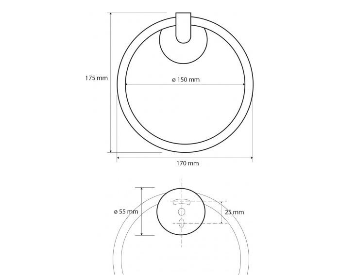 Bemeta Dark, Полотенцедержатель, 104204060
