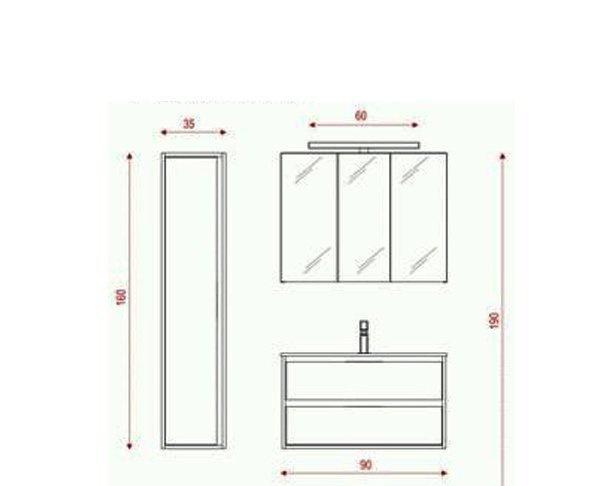 Cezares Loto Moderno, Тумба для раковины, 43-BP-090-GRVT
