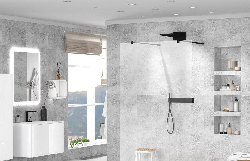 Душевая перегородка - Cezares, Liberta, 130x195 см, LIBERTA-L-2-130-C-NERO