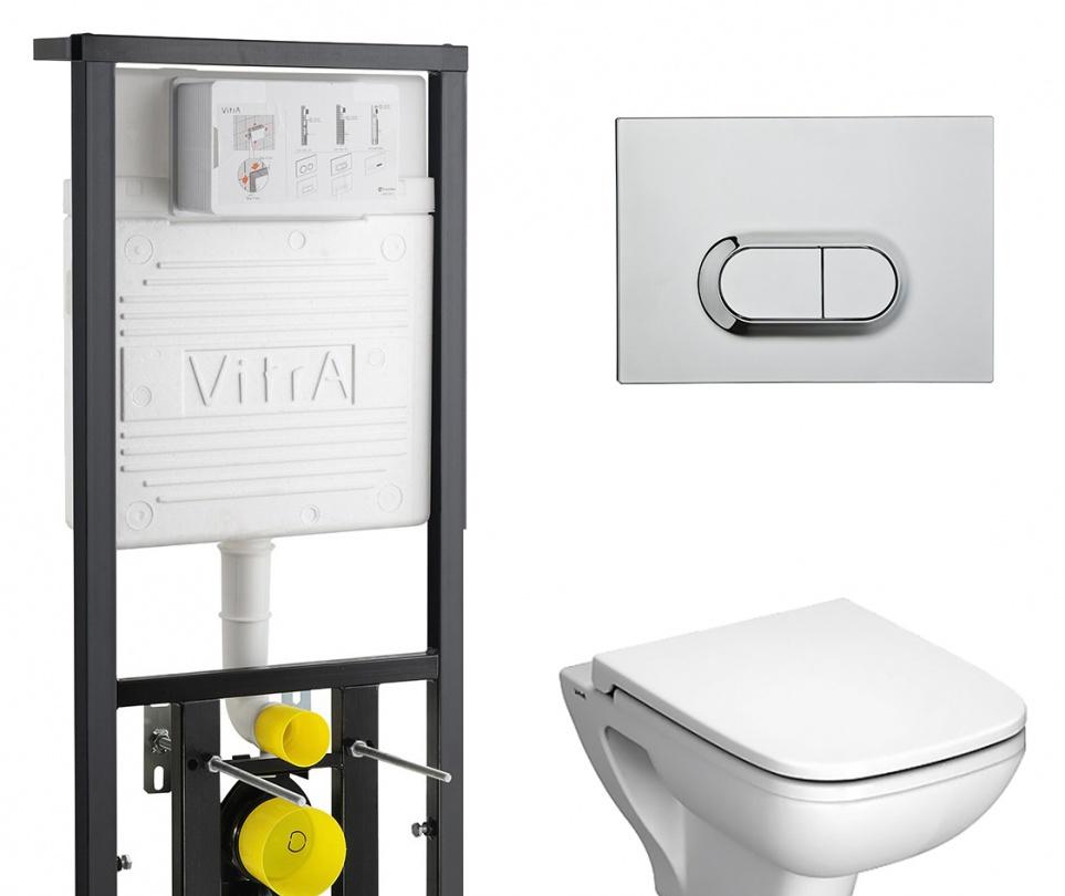 Vitra S20, Унитаз подвесной с инсталляцией и кнопкой, 9004B003-7204