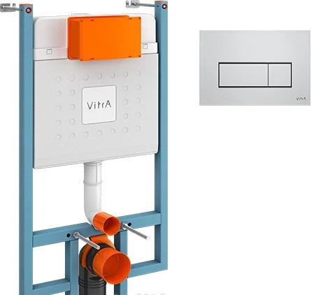 Vitra без коллекции, Унитаз подвесной с инсталляцией и кнопкой, CZR-SPC-GIUBILEO-1500-800-TCH-WARM / BB3103CHR/SC/BB002-80/BB014-SR-BIANCO