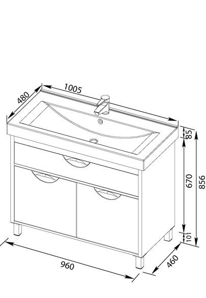 Aquanet Гретта, Тумба для раковины, 00171575