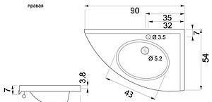 Мебельная раковина - Aquanet, Ибис, 53.5x88x7.6 см, 460411