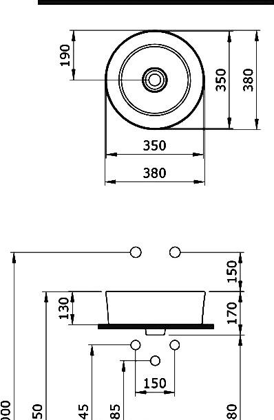 Раковина - Bocchi, Vessel, 38x38x17 см, 8.1033.8.000.111.1