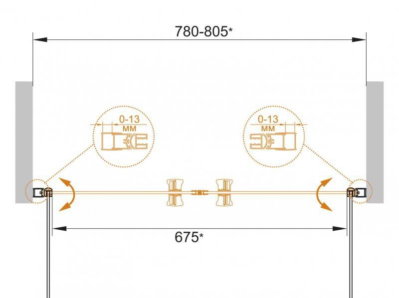 Душевая дверь - Cezares, Eco, 90x190 см, ECO-B-2-90-C-Cr / ECO-O-B-2-90-C-Cr