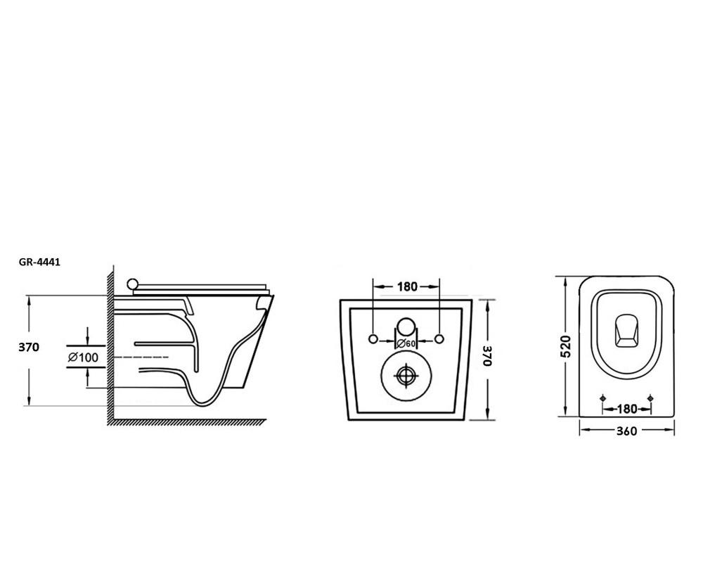 Grossman без коллекции, Унитаз подвесной, GR-4441BMS