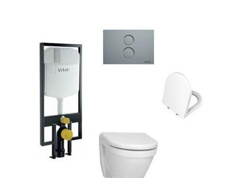 Vitra S50, Унитаз подвесной с инсталляцией и кнопкой, 9003B003-7201