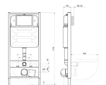 Инсталляция для унитаза - Aquatek, Standart, 10x50x113 см, INS-0000012