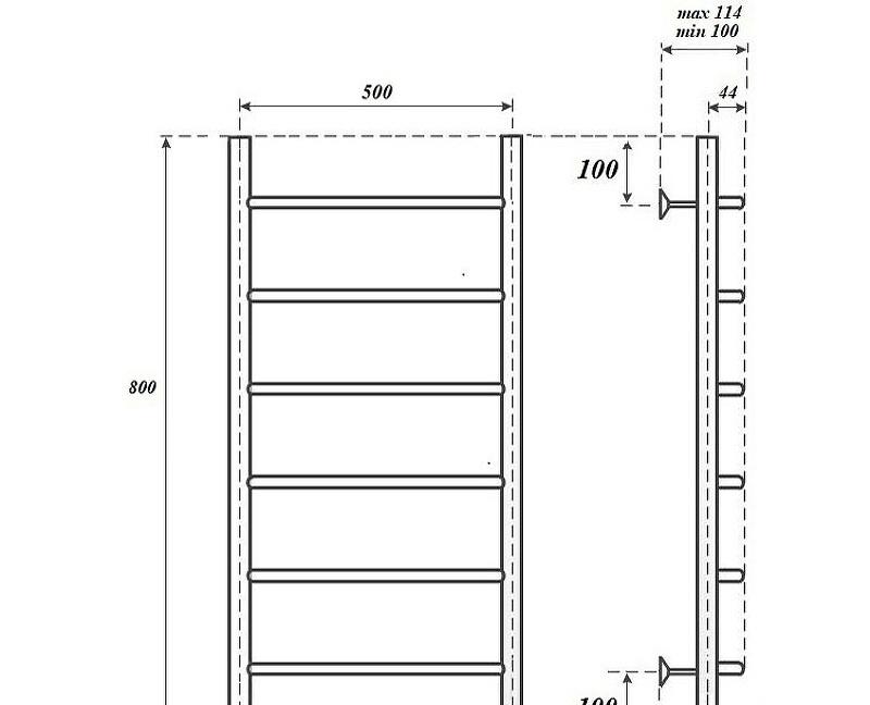 Полотенцесушитель электрический - Point, Афина, 10x53.2x86.5 см, PN04158BRE