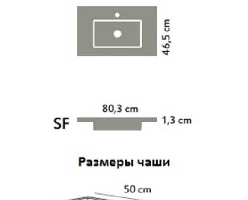 Cezares Acquabella, Раковина, ENCIMERA.INTEGRA_SF_SLATE_80_NEGRO