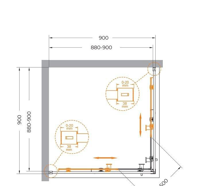 Душевой уголок - Cezares, Relax 304, 90x90x200 см, RELAX-304-A-2-90-C-GM