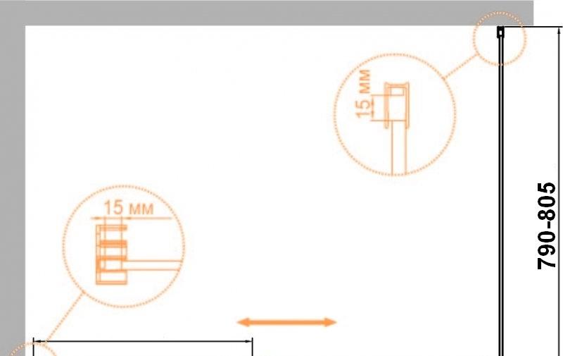 Душевой уголок - Cezares, Duet, 140x80x195 см, DUET SOFT-M-AH-1-140/80-C-Cr