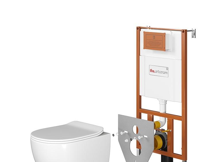 ArtCeram File, Унитаз подвесной с инсталляцией и кнопкой, 700.101.02