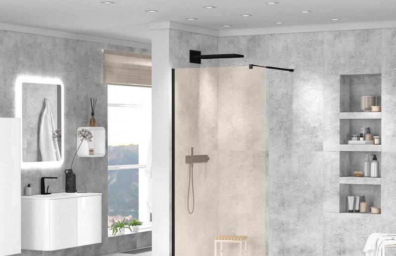 Душевая перегородка - Cezares, Liberta, 90x195 см, LIBERTA-L-1-90-BR-NERO