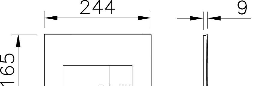 Кнопка смыва - Vitra, Root Square, 0.8x24.4x16.5 см, 740-2395