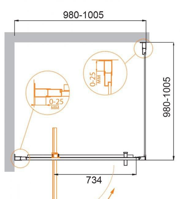 Душевой уголок - Cezares, Molveno, 100x100x190 см, MOLVENO-A-1-100-C-Cr-IV