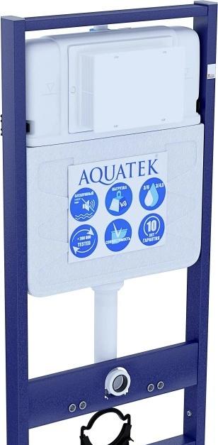 Aquatek Лугано, Унитаз подвесной с инсталляцией и кнопкой, SET AQUATEK ЛУГАНО