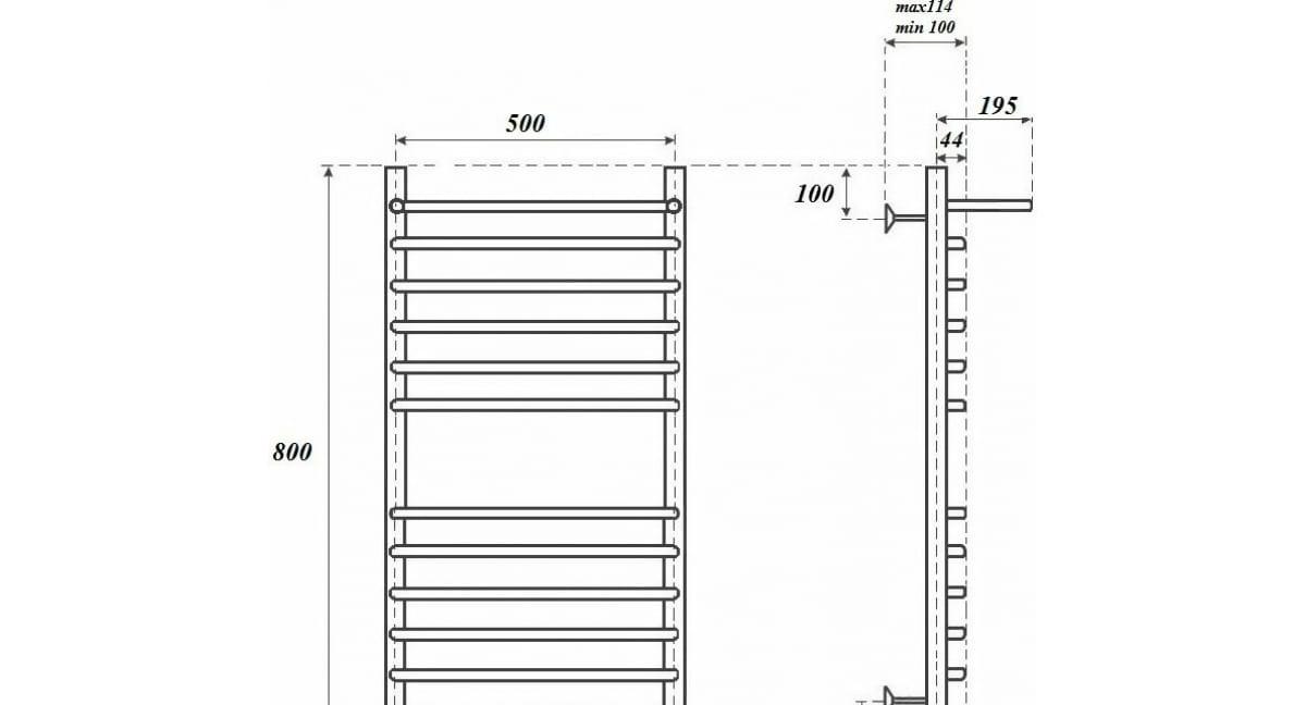 Полотенцесушитель водяной - Point, Альфа, 11.4x50x80 см, PN05158SP