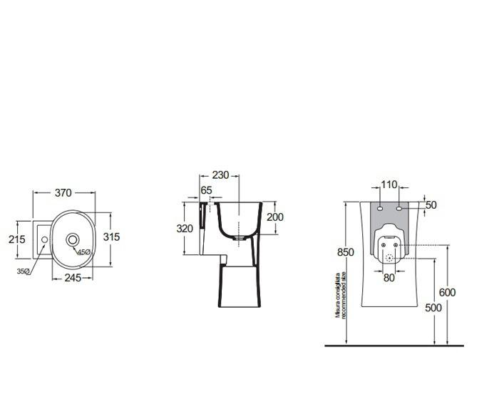 Azzurra Nativo, Раковина, LALS035370NM/(NAT200/1 bi)*1