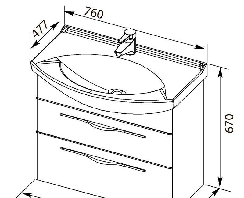 Aquanet Ирвин, Тумба для раковины, 00203970