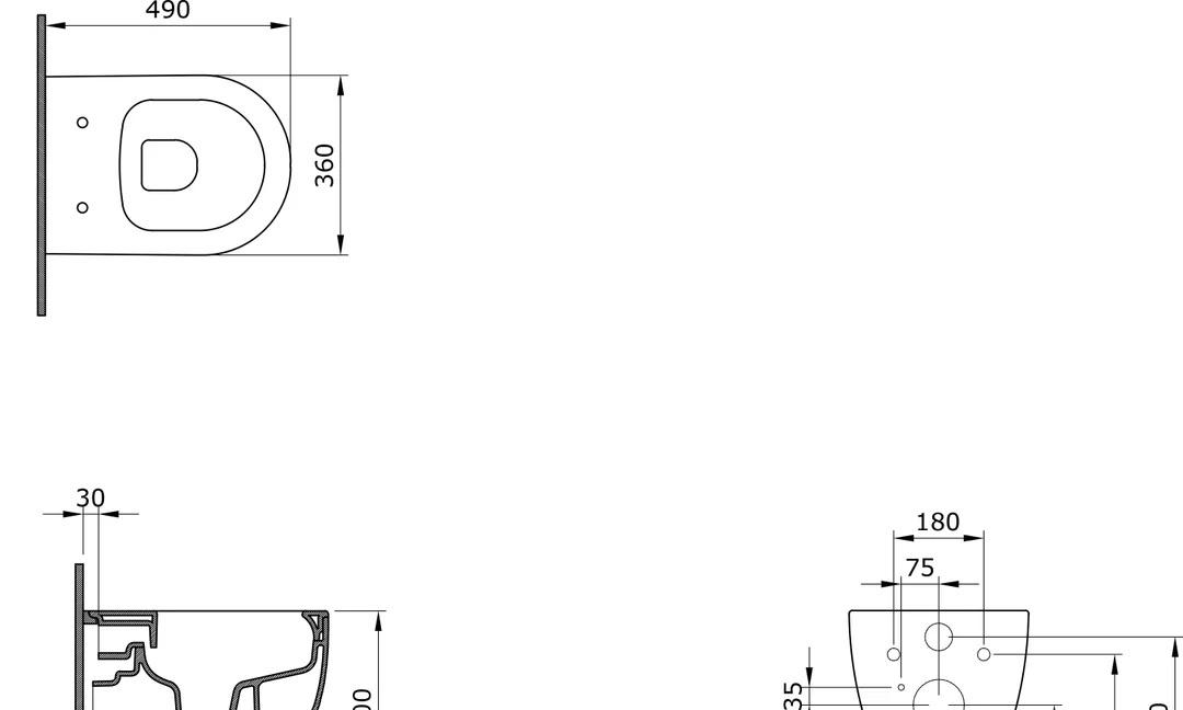Vitra без коллекции, Унитаз подвесной с инсталляцией и кнопкой, 967-SET-2-W