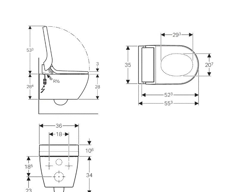 Geberit AquaClean Tuma Classic, Унитаз подвесной, 146.094.11.1