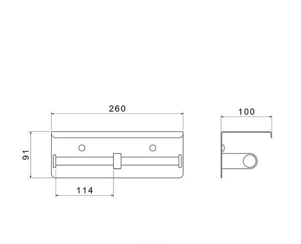Aquatek Оберон, Держатель туалетной бумаги двойной с полкой для телефона, AQ4909MB