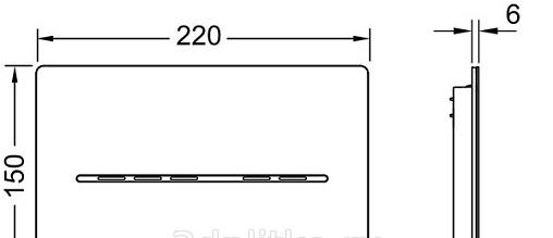 Кнопка смыва - Tece, TECEsolid, 0.6x22x15 см, 9240463