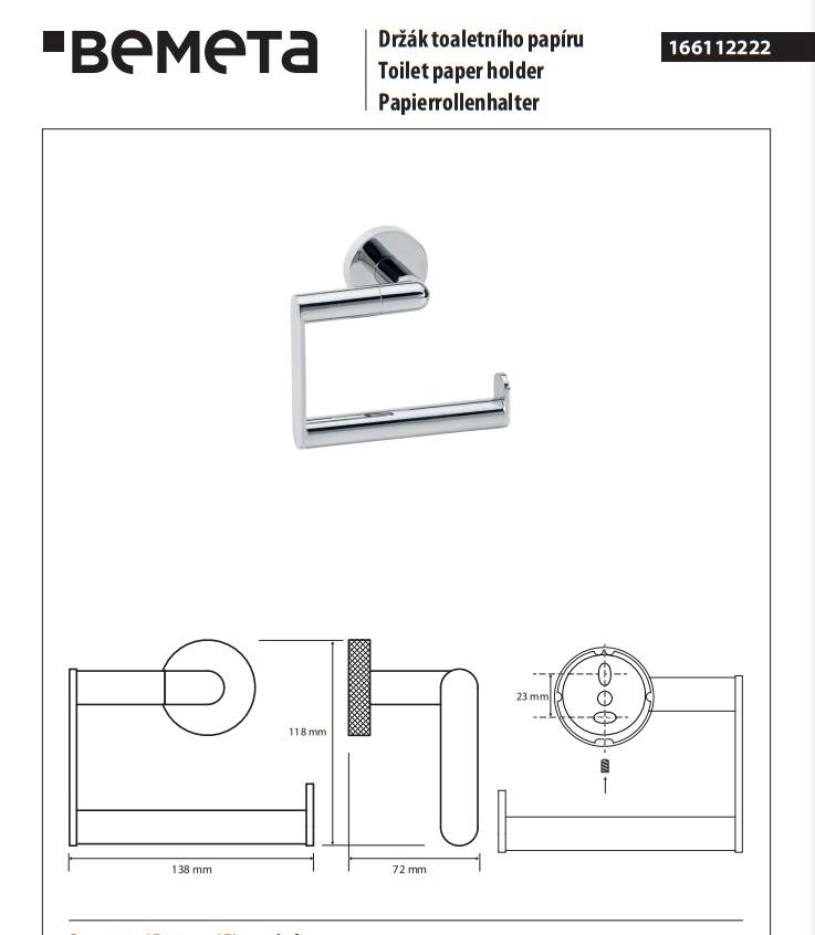 Bemeta Stella, Держатель туалетной бумаги, 166112222