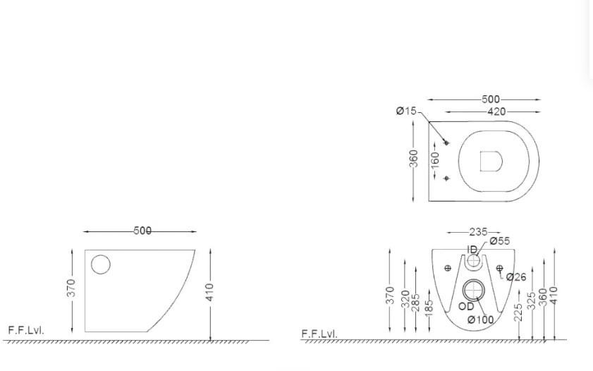 Jaquar Confluence, Унитаз подвесной, CNS-WHT-963UFSM