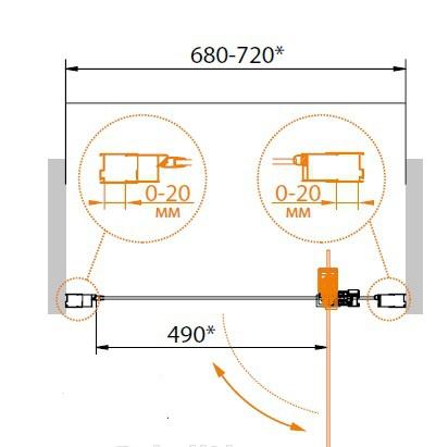 Душевая дверь - Cezares, Relax, 70x185 см, RELAX-70-C-Bi