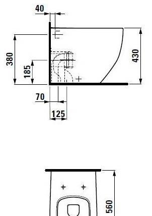 Laufen Palomba, Унитаз приставной, 8.2380.6.000.000.1